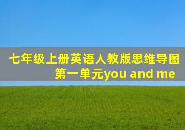 七年级上册英语人教版思维导图第一单元you and me